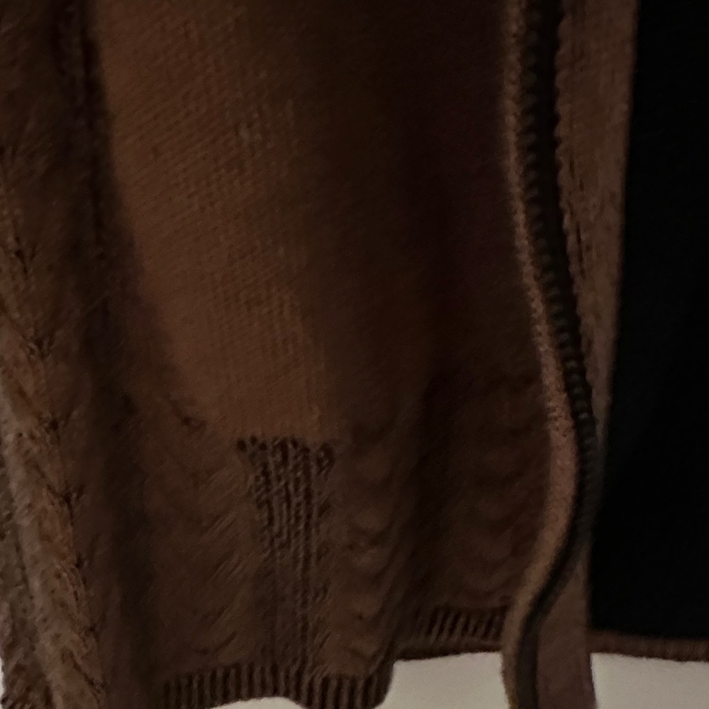 Indigenous Brown Ribbed Knit Cardigan organic cotton L - Picture 5 of 7
